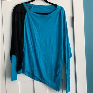 Asymmetrical longsleeve with sexy sheer sleeve